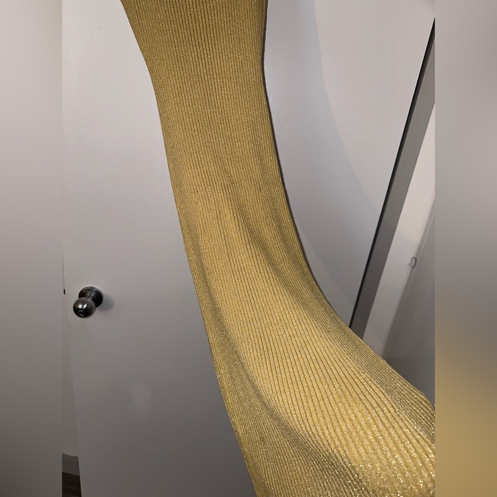 All Saints Metallic Rib Tank Dress - Gold - Picture 7 of 10